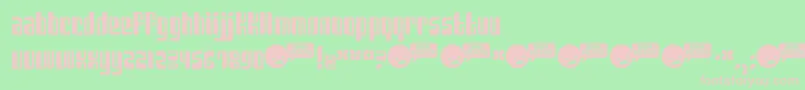 Czcionka SANKA    – różowe czcionki na zielonym tle
