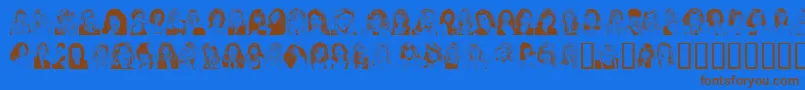 SANKAVYN Font – Brown Fonts on Blue Background