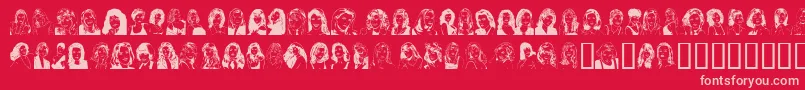SANKAVYN Font – Pink Fonts on Red Background