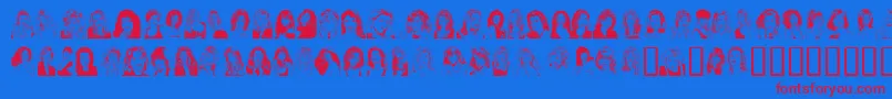 SANKAVYN Font – Red Fonts on Blue Background