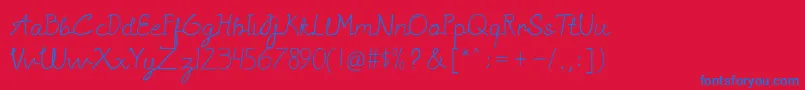 Sannisa-fontti – siniset fontit punaisella taustalla
