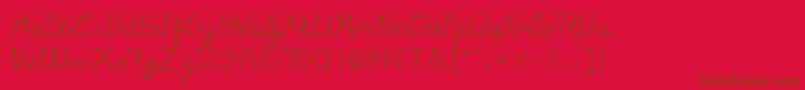 Sannisa Font – Brown Fonts on Red Background