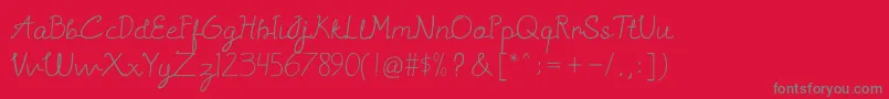 Sannisa Font – Gray Fonts on Red Background