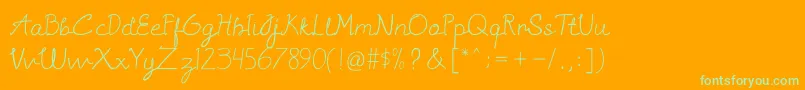 Sannisa Font – Green Fonts on Orange Background