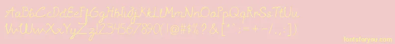 Sannisa Font – Yellow Fonts on Pink Background