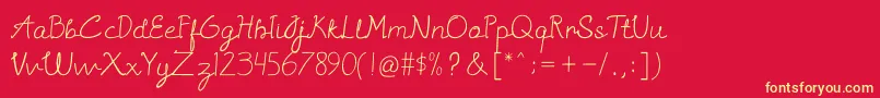 Sannisa Font – Yellow Fonts on Red Background