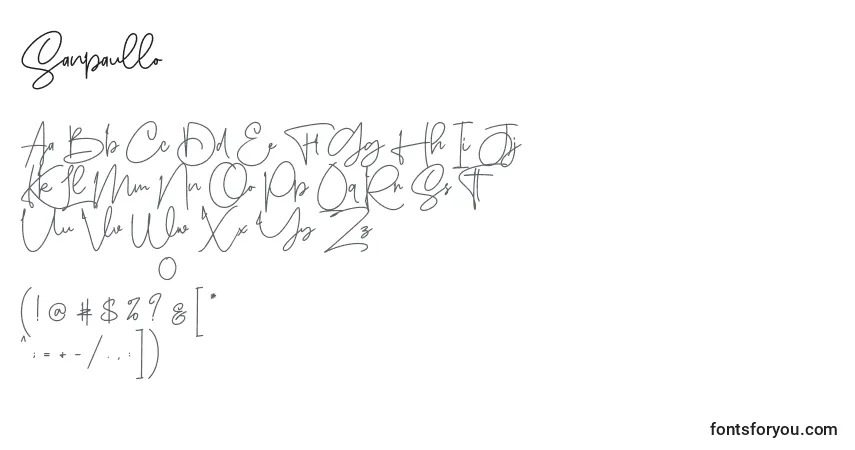 Schriftart Sanpaullo – Alphabet, Zahlen, spezielle Symbole