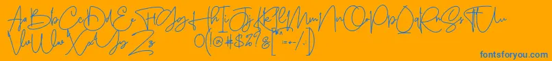 Sanpaullo Font – Blue Fonts on Orange Background