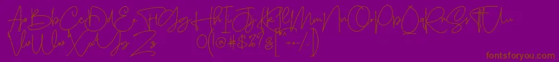 Sanpaullo-Schriftart – Braune Schriften auf violettem Hintergrund