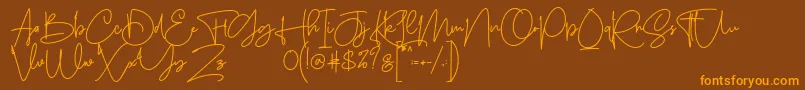 Sanpaullo Font – Orange Fonts on Brown Background