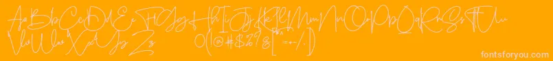 Sanpaullo-Schriftart – Rosa Schriften auf orangefarbenem Hintergrund