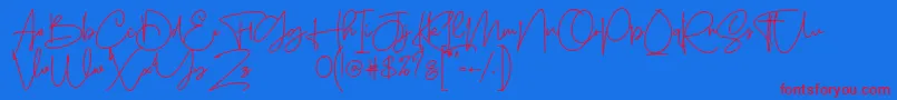 Sanpaullo Font – Red Fonts on Blue Background
