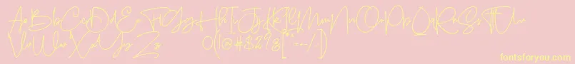 Sanpaullo-Schriftart – Gelbe Schriften auf rosa Hintergrund