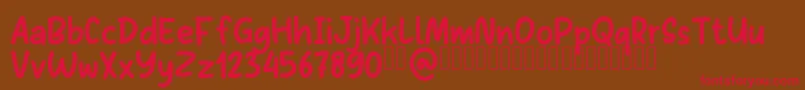 Sans Andreas Bold Demo Font – Red Fonts on Brown Background