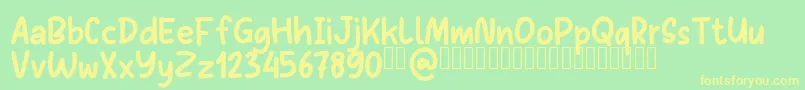 Sans Andreas Bold Demo Font – Yellow Fonts on Green Background