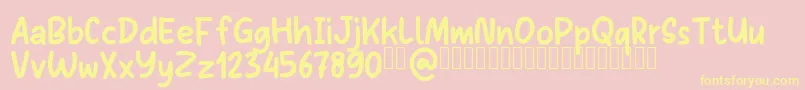 Sans Andreas Bold Demo Font – Yellow Fonts on Pink Background