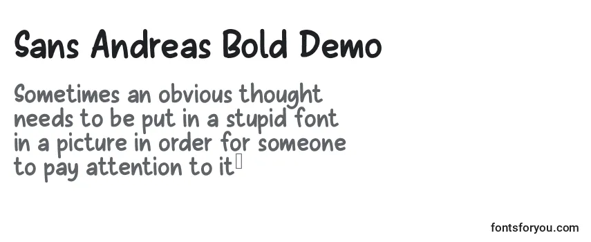 Шрифт Sans Andreas Bold Demo