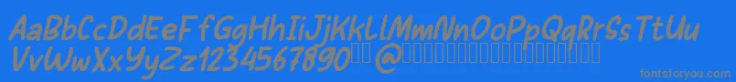 Sans Andreas BoldItalic Demo Font – Gray Fonts on Blue Background