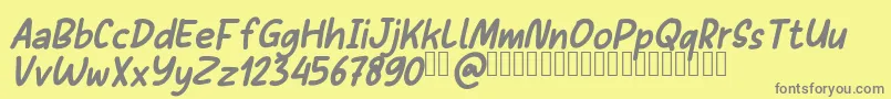 Sans Andreas BoldItalic Demo Font – Gray Fonts on Yellow Background