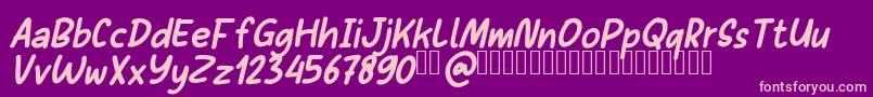 Sans Andreas BoldItalic Demo Font – Pink Fonts on Purple Background