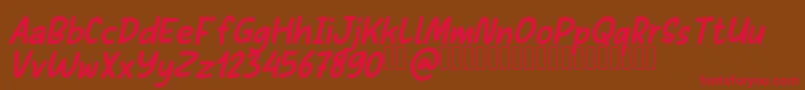 Sans Andreas BoldItalic Demo Font – Red Fonts on Brown Background