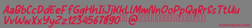 Sans Andreas BoldItalic Demo Font – Red Fonts on Gray Background