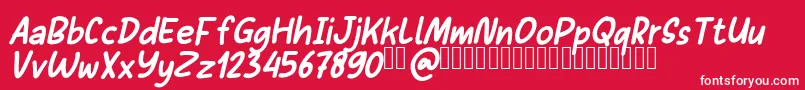 Sans Andreas BoldItalic Demo Font – White Fonts on Red Background
