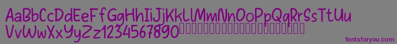 Sans Andreas Regular Demo-Schriftart – Violette Schriften auf grauem Hintergrund