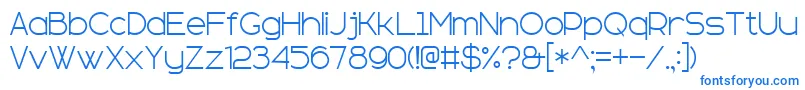 Fonte sans serif plus 7 – fontes azuis em um fundo branco