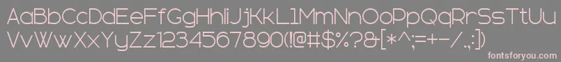 Fonte sans serif plus 7 – fontes rosa em um fundo cinza