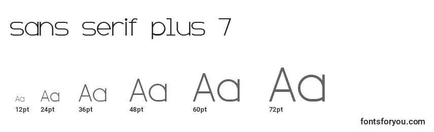 Tamanhos de fonte Sans serif plus 7