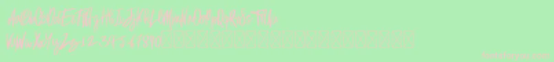 Sansa Font – Pink Fonts on Green Background