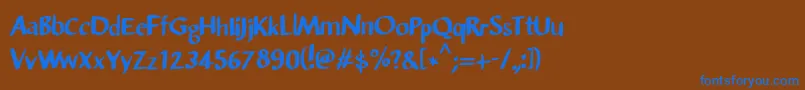 Шрифт Sansandre Script – синие шрифты на коричневом фоне