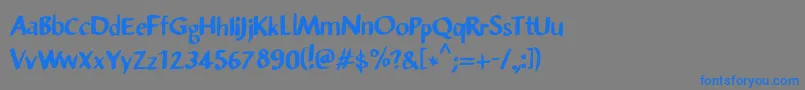 フォントSansandre Script – 灰色の背景に青い文字