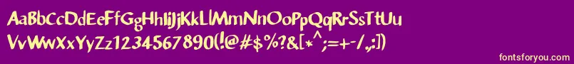 Sansandre Script Font – Yellow Fonts on Purple Background