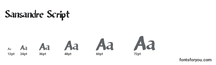 Sansandre Script Font Sizes