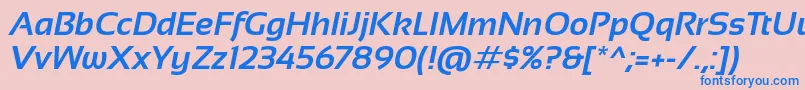 Sansation Bold Italic-fontti – siniset fontit vaaleanpunaisella taustalla