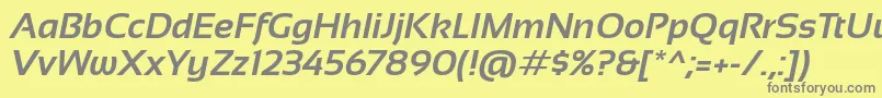 Шрифт Sansation Bold Italic – серые шрифты на жёлтом фоне
