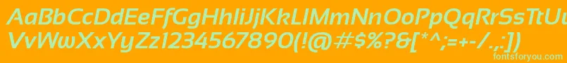 Шрифт Sansation Bold Italic – зелёные шрифты на оранжевом фоне