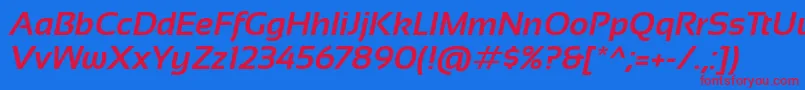 Czcionka Sansation Bold Italic – czerwone czcionki na niebieskim tle