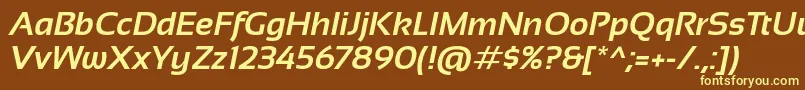 Шрифт Sansation Bold Italic – жёлтые шрифты на коричневом фоне