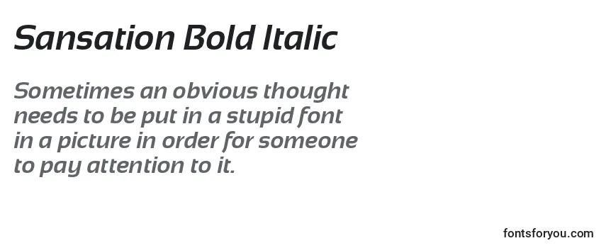 Sansation Bold Italic Font