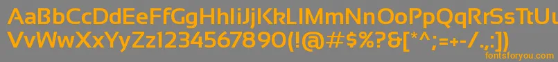 Sansation Bold-Schriftart – Orangefarbene Schriften auf grauem Hintergrund