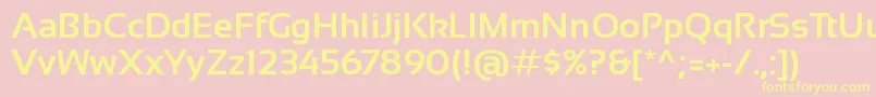 Sansation Bold-Schriftart – Gelbe Schriften auf rosa Hintergrund