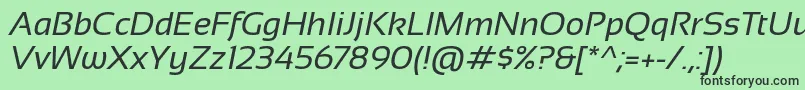 Sansation Italic Font – Black Fonts on Green Background