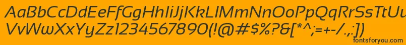 Fonte Sansation Italic – fontes pretas em um fundo laranja