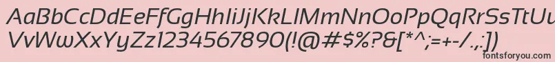Sansation Italic-fontti – mustat fontit vaaleanpunaisella taustalla