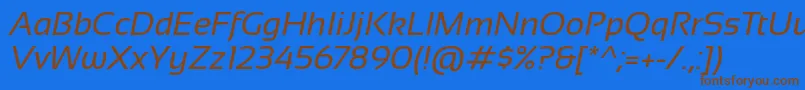 Sansation Italic-fontti – ruskeat fontit sinisellä taustalla