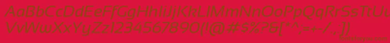 Sansation Italic Font – Brown Fonts on Red Background