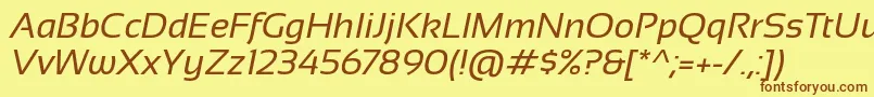 Czcionka Sansation Italic – brązowe czcionki na żółtym tle